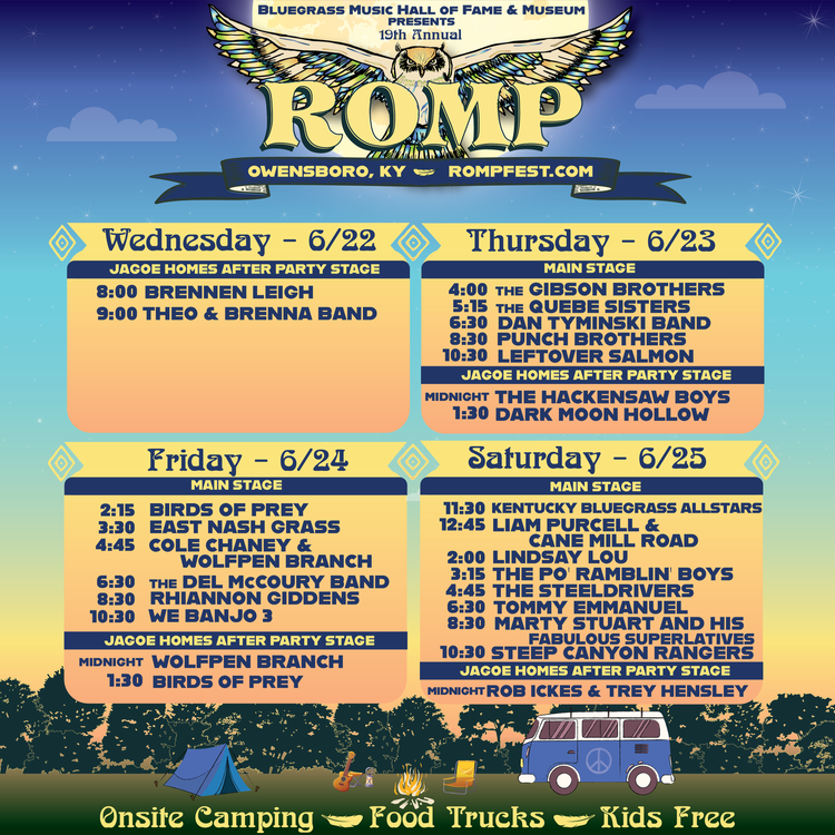 ROMP Fest 2022 daily schedule